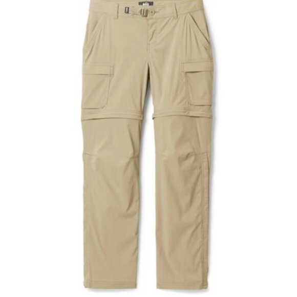 REI Sahara Convertible Pants Zip off khakis hiking tech size 12 PETITE - Picture 1 of 16